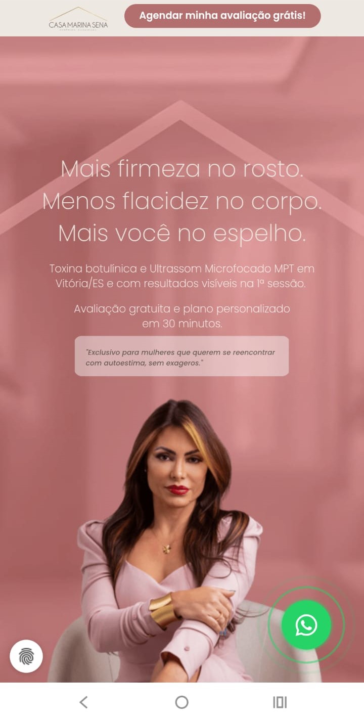 Site Casa Marina Sena em mobile